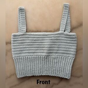 Handmade Pastel Blue Crochet Crop Top